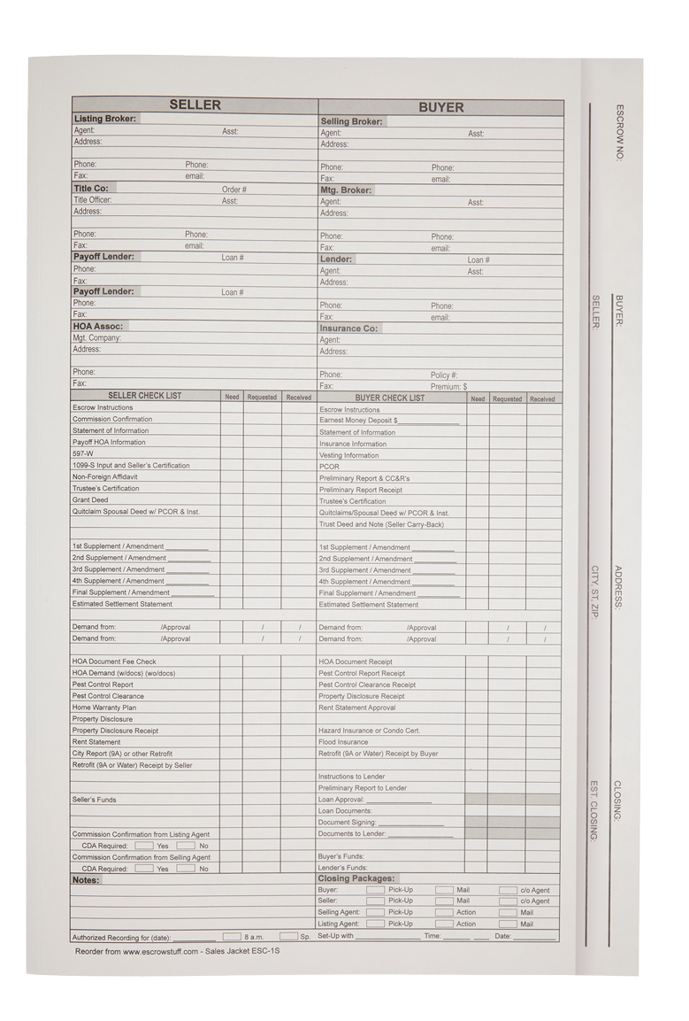 Escrow Buyer-Seller Sale Folder