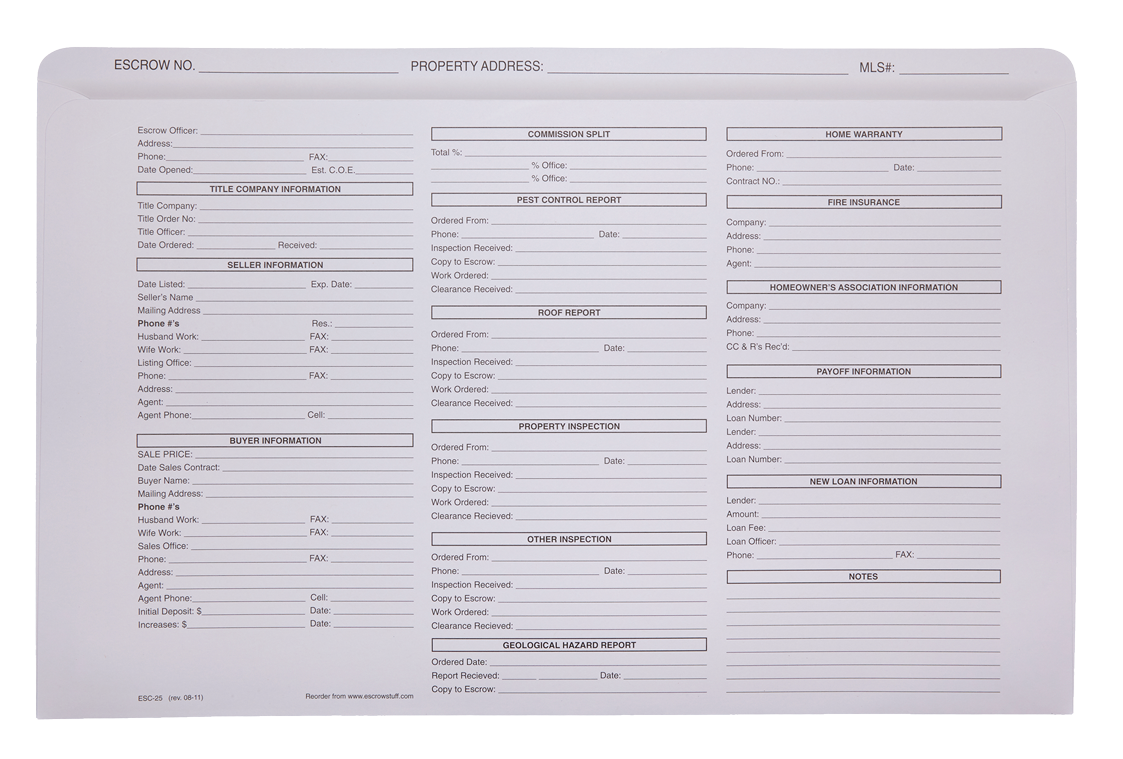 Escrow Broker File Jackets (per 50)