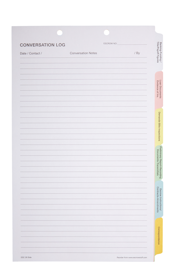 Escrow Side Tabs / Multi-color - OUT OF STOCK